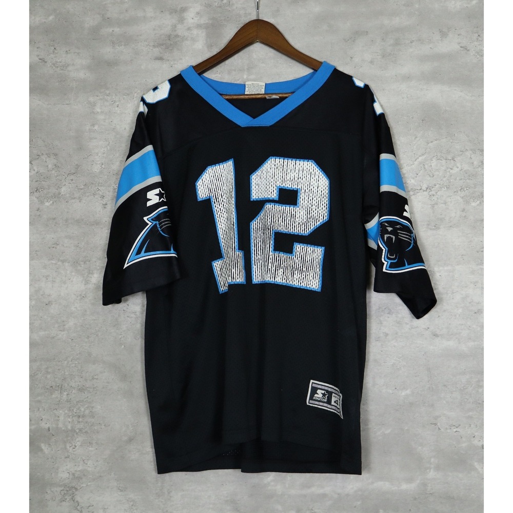 Starter Football Jersey Mens 48/L Black Excellent Kerry Collins 12 Panthers 90s